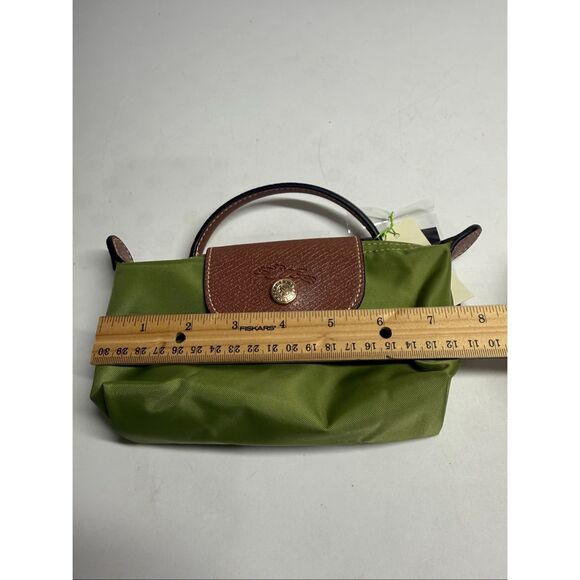 Longchamp Mini Le Pliage Green Top Handle Bag + Strap - Picture 7 of 9